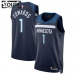Maillot NBA Minnesota Timberwolves Anthony Edwards 1 Nike 2022-23 Icon Edition Navy Swingman - Enfant